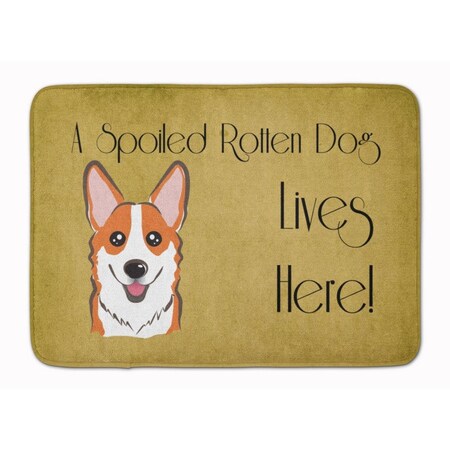 Carolines Treasures Red Corgi Spoiled Dog Lives Here Machine Washable Memory Foam Mat BB1502RUG